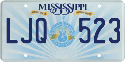 MS license plate LJQ523