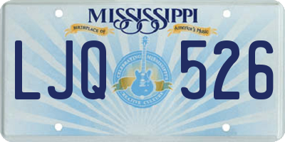 MS license plate LJQ526