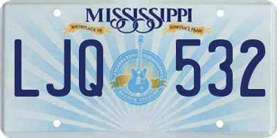 MS license plate LJQ532
