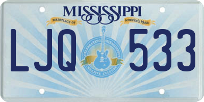 MS license plate LJQ533