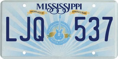 MS license plate LJQ537