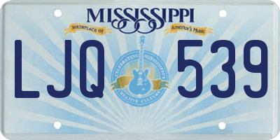 MS license plate LJQ539