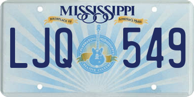 MS license plate LJQ549