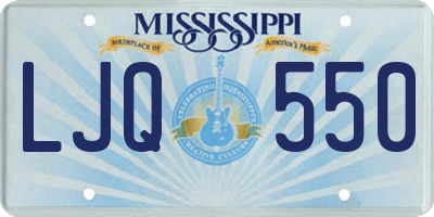 MS license plate LJQ550