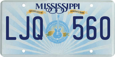 MS license plate LJQ560