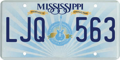 MS license plate LJQ563