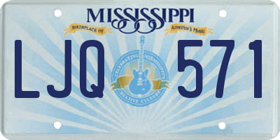 MS license plate LJQ571