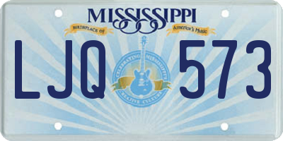 MS license plate LJQ573