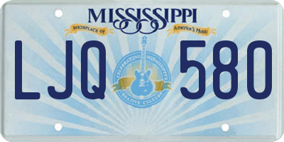 MS license plate LJQ580