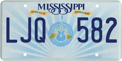 MS license plate LJQ582