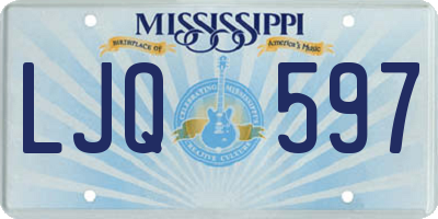 MS license plate LJQ597