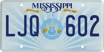 MS license plate LJQ602