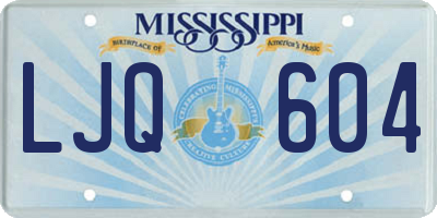 MS license plate LJQ604