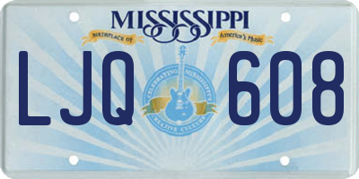 MS license plate LJQ608