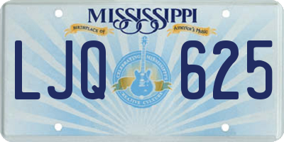 MS license plate LJQ625