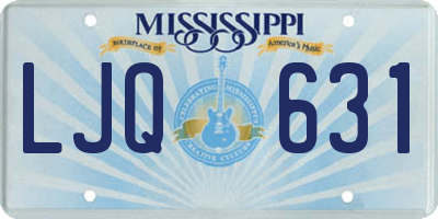 MS license plate LJQ631