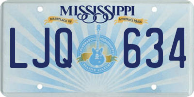 MS license plate LJQ634