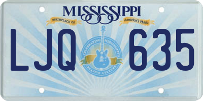 MS license plate LJQ635
