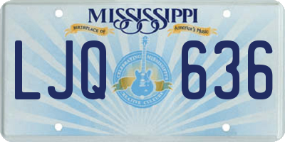 MS license plate LJQ636