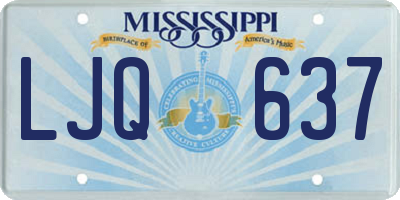 MS license plate LJQ637