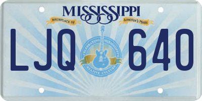 MS license plate LJQ640