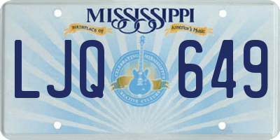 MS license plate LJQ649