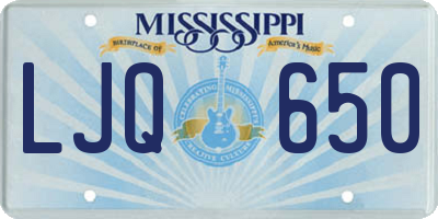 MS license plate LJQ650
