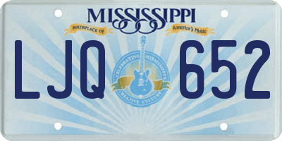 MS license plate LJQ652