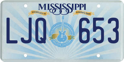 MS license plate LJQ653