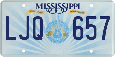 MS license plate LJQ657