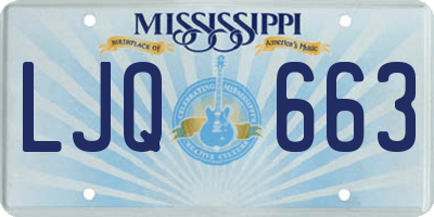 MS license plate LJQ663