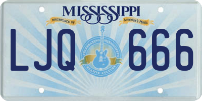 MS license plate LJQ666