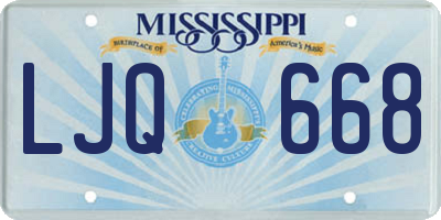 MS license plate LJQ668