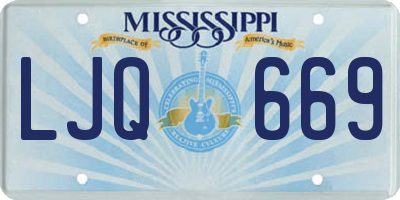 MS license plate LJQ669