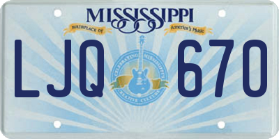 MS license plate LJQ670