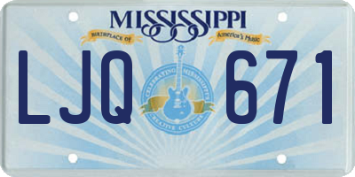 MS license plate LJQ671
