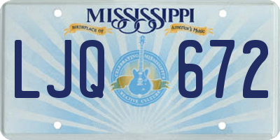 MS license plate LJQ672