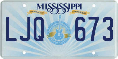 MS license plate LJQ673