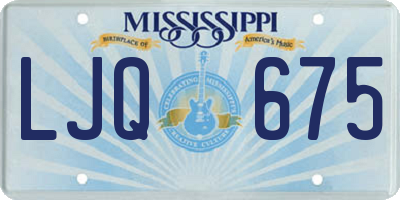 MS license plate LJQ675