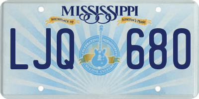 MS license plate LJQ680