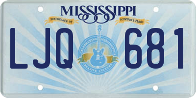 MS license plate LJQ681