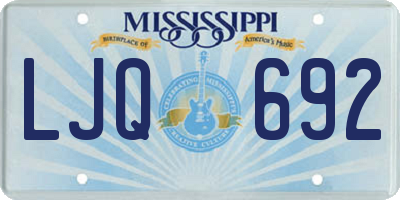 MS license plate LJQ692