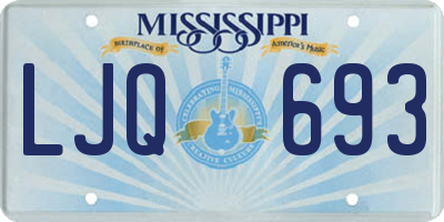 MS license plate LJQ693
