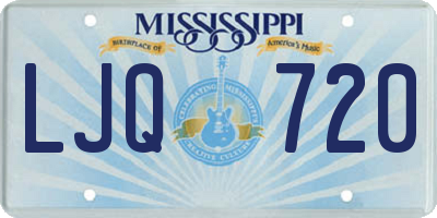 MS license plate LJQ720