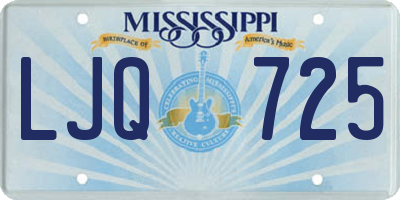 MS license plate LJQ725