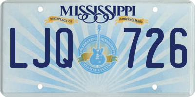 MS license plate LJQ726
