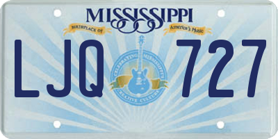 MS license plate LJQ727