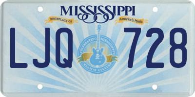 MS license plate LJQ728