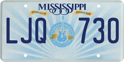 MS license plate LJQ730