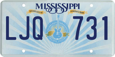 MS license plate LJQ731